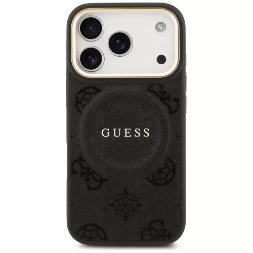 Guess - Bazsarózsás Hőpecsétes MagSafe (GUHMP17LPSAMSECK) - iPhone 17 Pro - Fekete