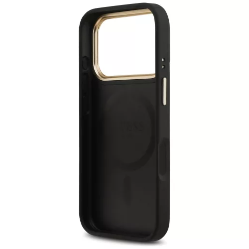 Guess - Bazsarózsás Hőpecsétes MagSafe (GUHMP17LPSAMSECK) - iPhone 17 Pro - Fekete