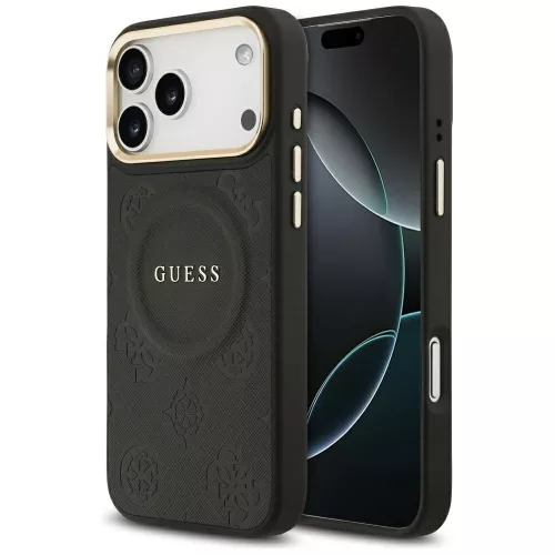 Guess - Bazsarózsás Hőpecsétes MagSafe (GUHMP17XPSAMSECK) - iPhone 17 Pro Max - Fekete
