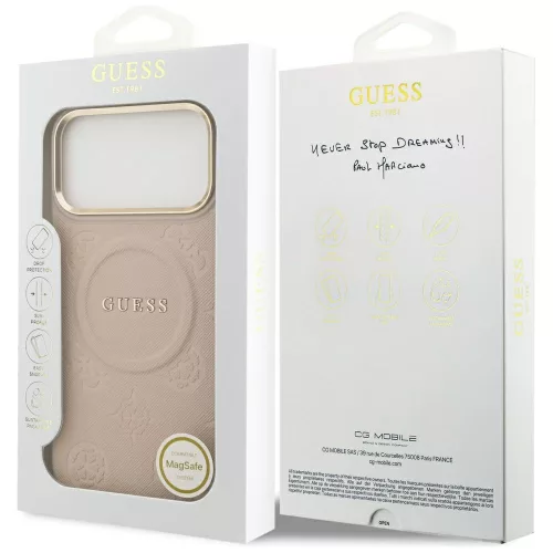 Guess - Bazsarózsás Hőpecsétes MagSafe (GUHMP17XPSAMSECP) - iPhone 17 Pro Max - Rózsaszín