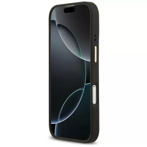 Guess - Grained Strass Logo MagSafe (GUHMP17SPGCRMDEK) - iPhone 17 - Black