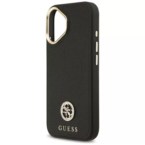 Guess - Grained Strass Logo MagSafe (GUHMP17SPGCRMDEK) - iPhone 17 - Black
