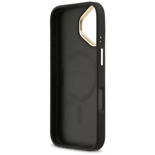 Guess - Grained Strass Logo MagSafe (GUHMP17SPGCRMDEK) - iPhone 17 - Black