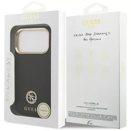 Guess - Strassz Logó MagSafe (GUHMP17LPGCRMDEK) - iPhone 17 Pro - Fekete
