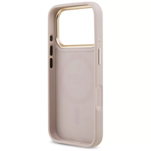 Guess - Keménytok 4G Strassz Logó MagSafe (GUHMP17LP4GRMDEP) - iPhone 17 Pro - Rózsaszín