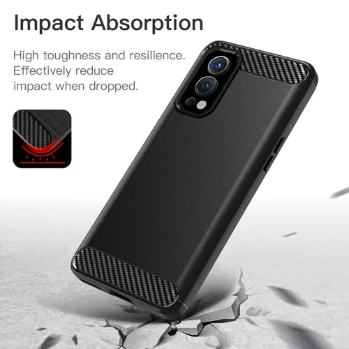 Techsuit - Carbon szilikon tok - OnePlus Nord 2 5G - Fekete