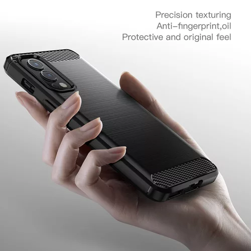 Techsuit - Carbon szilikon tok - OnePlus Nord 2 5G - Fekete
