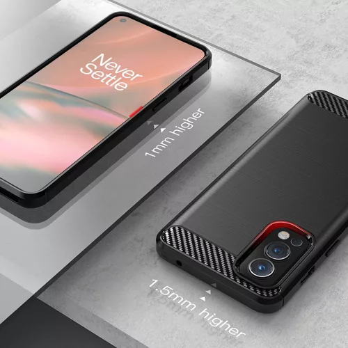 Techsuit - Carbon szilikon tok - OnePlus Nord 2 5G - Fekete