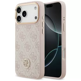  Guess - Keménytok 4G Strassz Logó MagSafe (GUHMP17XP4GRMDEP) - iPhone 17 Pro Max - Rózsaszín