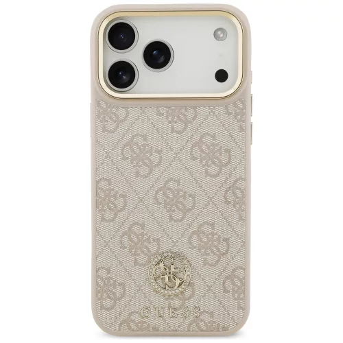 Guess - Keménytok 4G Strassz Logó MagSafe (GUHMP17XP4GRMDEP) - iPhone 17 Pro Max - Rózsaszín