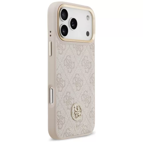 Guess - Keménytok 4G Strassz Logó MagSafe (GUHMP17XP4GRMDEP) - iPhone 17 Pro Max - Rózsaszín
