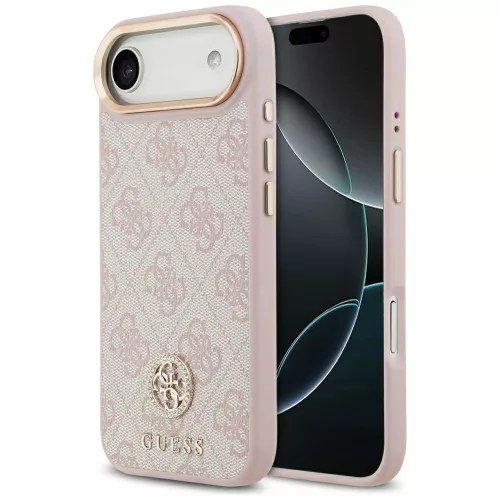 Guess - Keménytok 4G Strassz Logó MagSafe (GUHMP17MP4GRMDEP) - iPhone 17 Air - Rózsaszín