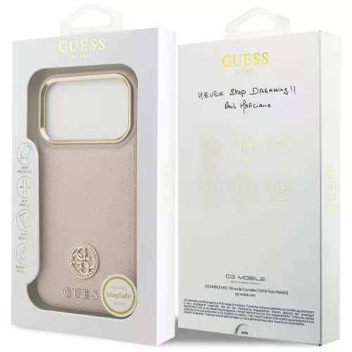Guess - Strassz Logó MagSafe (GUHMP17LPGCRMDEP) - iPhone 17 Pro - Rózsaszín