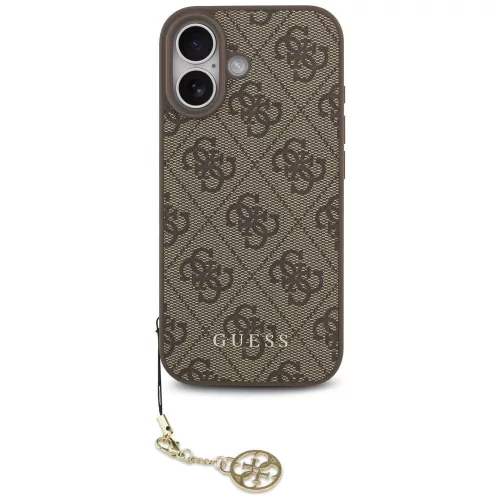 Guess - Keménytok 4G Díszítős Tartó MagSafe (GUHMP17SGF4GCW) - iPhone 17 - Barna