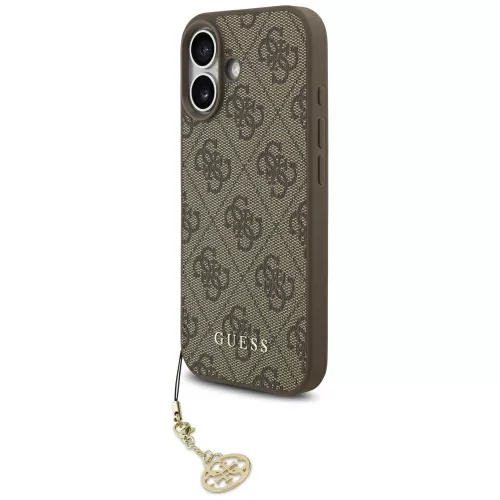 Guess - Keménytok 4G Díszítős Tartó MagSafe (GUHMP17SGF4GCW) - iPhone 17 - Barna