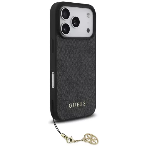 Guess - Keménytok 4G Díszítős Tartó MagSafe (GUHMP17LGF4GCK) - iPhone 17 Pro - Fekete