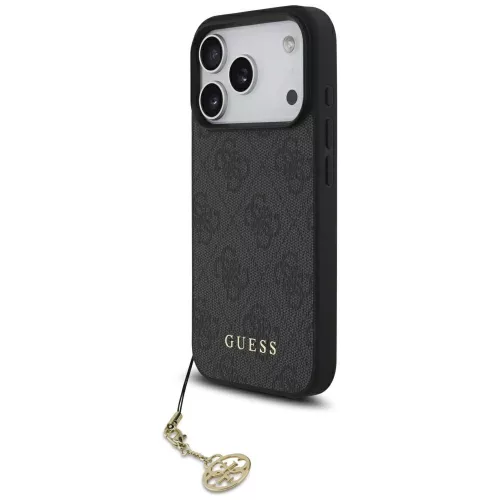Guess - Keménytok 4G Díszítős Tartó MagSafe (GUHMP17LGF4GCK) - iPhone 17 Pro - Fekete