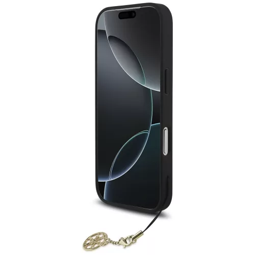Guess - Keménytok 4G Díszítős Tartó MagSafe (GUHMP17LGF4GCK) - iPhone 17 Pro - Fekete