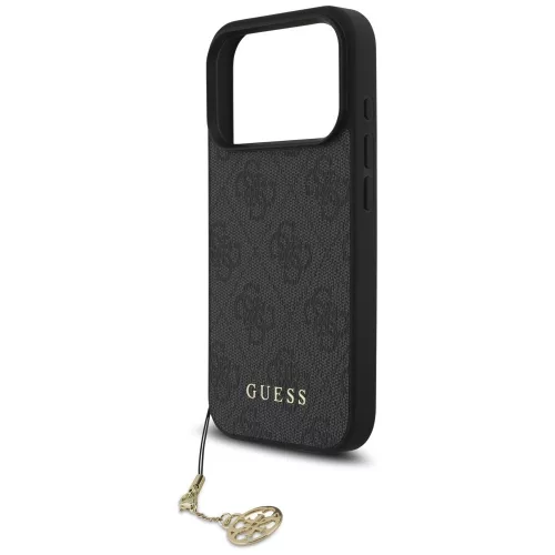 Guess - Keménytok 4G Díszítős Tartó MagSafe (GUHMP17LGF4GCK) - iPhone 17 Pro - Fekete