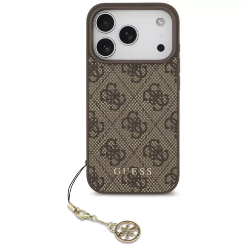 Guess - Keménytok 4G Díszítős Tartó MagSafe (GUHMP17LGF4GCW) - iPhone 17 Pro - Barna