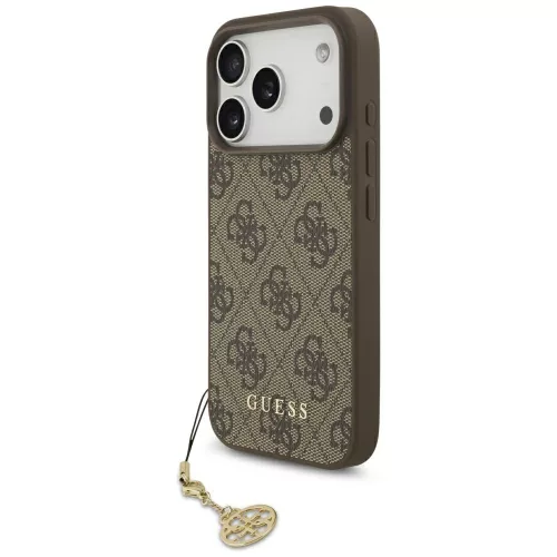 Guess - Keménytok 4G Díszítős Tartó MagSafe (GUHMP17LGF4GCW) - iPhone 17 Pro - Barna
