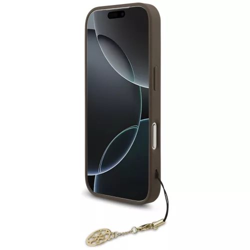 Guess - Keménytok 4G Díszítős Tartó MagSafe (GUHMP17LGF4GCW) - iPhone 17 Pro - Barna