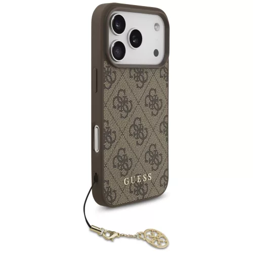 Guess - Keménytok 4G Díszítős Tartó MagSafe (GUHMP17XGF4GCW) - iPhone 17 Pro Max - Barna