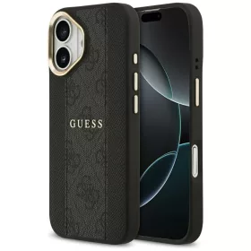   Guess - Keménytok 4G Csíkos MagSafe (GUHMP17SPG4SEMCK) - iPhone 17 - Fekete
