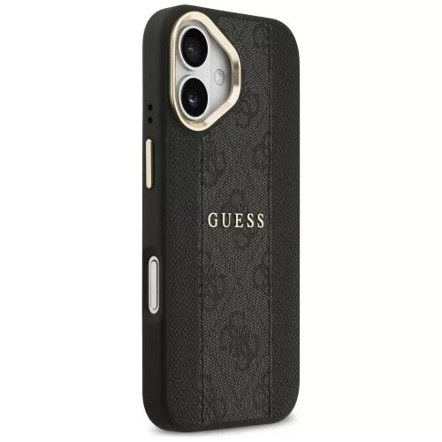 Guess - Keménytok 4G Csíkos MagSafe (GUHMP17SPG4SEMCK) - iPhone 17 - Fekete