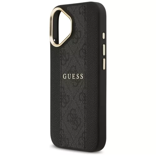 Guess - Keménytok 4G Csíkos MagSafe (GUHMP17SPG4SEMCK) - iPhone 17 - Fekete