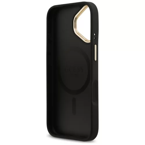 Guess - Keménytok 4G Csíkos MagSafe (GUHMP17SPG4SEMCK) - iPhone 17 - Fekete