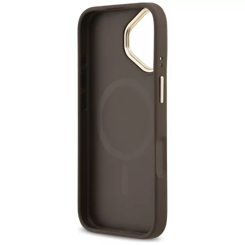 Guess - Keménytok 4G Csíkos MagSafe (GUHMP17SPG4SEMCW) - iPhone 17 - Barna