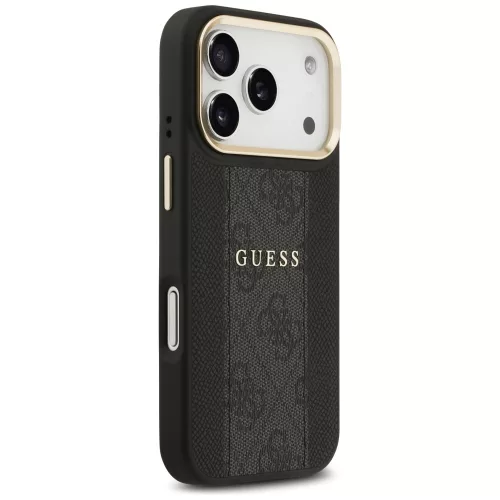 Guess - Keménytok 4G Csíkos MagSafe (GUHMP17LPG4SEMCK) - iPhone 17 Pro - Fekete