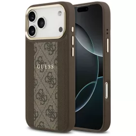   Guess - Keménytok 4G Csíkos MagSafe (GUHMP17LPG4SEMCW) - iPhone 17 Pro - Barna
