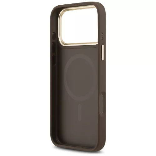 Guess - Keménytok 4G Csíkos MagSafe (GUHMP17LPG4SEMCW) - iPhone 17 Pro - Barna