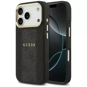   Guess - Keménytok 4G Csíkos MagSafe (GUHMP17XPG4SEMCK) - iPhone 17 Pro Max - Fekete