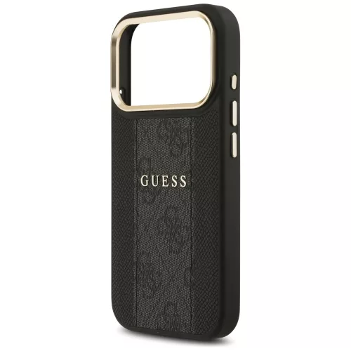 Guess - Keménytok 4G Csíkos MagSafe (GUHMP17XPG4SEMCK) - iPhone 17 Pro Max - Fekete