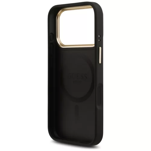 Guess - Keménytok 4G Csíkos MagSafe (GUHMP17XPG4SEMCK) - iPhone 17 Pro Max - Fekete