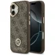 Guess - Keménytok 4G Strassz Logó MagSafe (GUHMP17SP4GRMDEW) - iPhone 17 - Barna