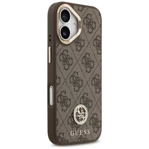 Guess - Keménytok 4G Strassz Logó MagSafe (GUHMP17SP4GRMDEW) - iPhone 17 - Barna