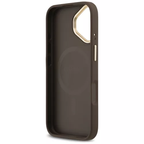 Guess - Keménytok 4G Strassz Logó MagSafe (GUHMP17SP4GRMDEW) - iPhone 17 - Barna