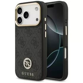   Guess - Keménytok 4G Strassz Logó MagSafe (GUHMP17LP4GRMDEK) - iPhone 17 Pro - Fekete