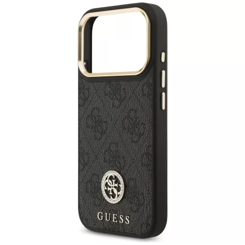 Guess - Keménytok 4G Strassz Logó MagSafe (GUHMP17LP4GRMDEK) - iPhone 17 Pro - Fekete