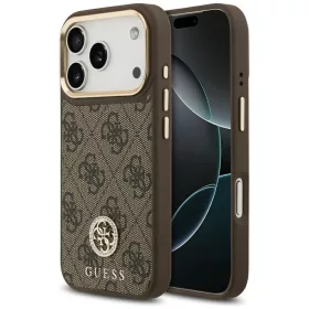   Guess - Keménytok 4G Strassz Logó MagSafe (GUHMP17LP4GRMDEW) - iPhone 17 Pro - Barna