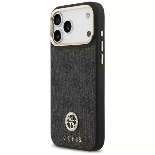 Guess - Keménytok 4G Strassz Logó MagSafe (GUHMP17XP4GRMDEK) - iPhone 17 Pro Max - Fekete