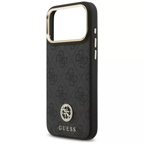 Guess - Keménytok 4G Strassz Logó MagSafe (GUHMP17XP4GRMDEK) - iPhone 17 Pro Max - Fekete