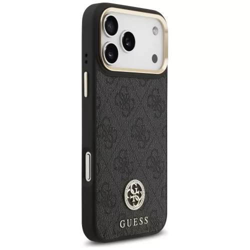 Guess - Keménytok 4G Strassz Logó MagSafe (GUHMP17XP4GRMDEK) - iPhone 17 Pro Max - Fekete