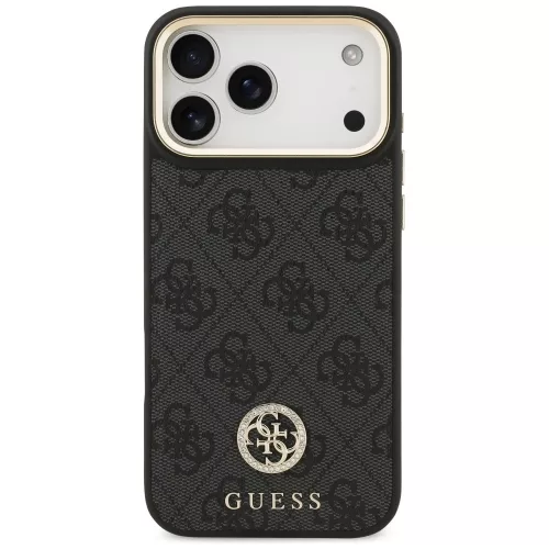 Guess - Keménytok 4G Strassz Logó MagSafe (GUHMP17XP4GRMDEK) - iPhone 17 Pro Max - Fekete