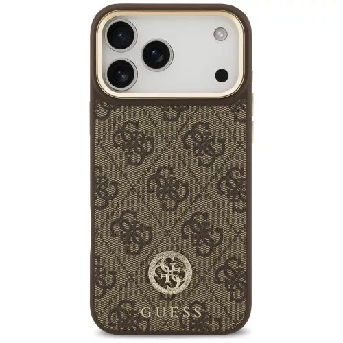 Guess - Keménytok 4G Strassz Logó MagSafe (GUHMP17XP4GRMDEW) - iPhone 17 Pro Max - Barna