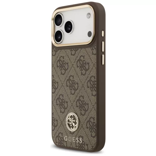 Guess - Keménytok 4G Strassz Logó MagSafe (GUHMP17XP4GRMDEW) - iPhone 17 Pro Max - Barna